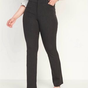 Old Navy High-Waisted Pixie Flare Office Pants in Dark Heather Gray